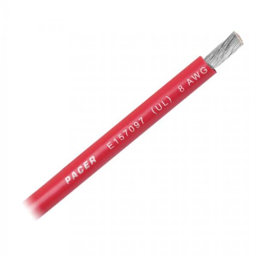 Pacer Red 8 Awg Battery Cable - Sold By The Foot