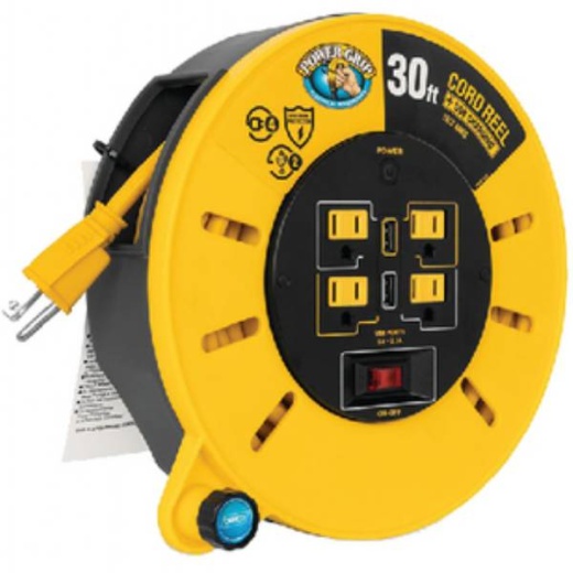 Camco Marine Powergrip Ext Cord Reel, 30Ft