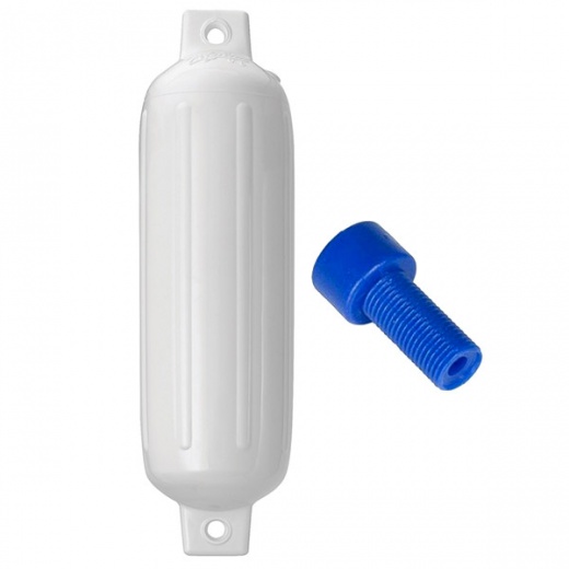 Polyform G-3 Twin Eye Fender 5.5 Inch X 19 Inch - White W/Air Adapter