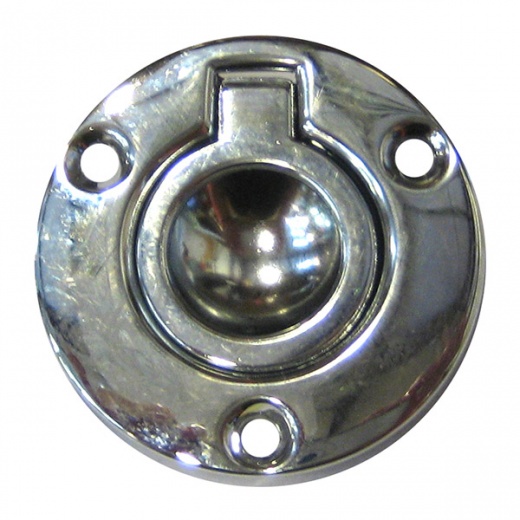 Perko Round Flush Ring Pull - 2 Inch - Chrome Plated Zinc