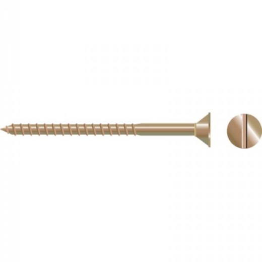 Seachoice 8X1 Slot Fltwdscr Silbrz 100/ Slotted Wood Screw - Flat Head, #8 x 1 in