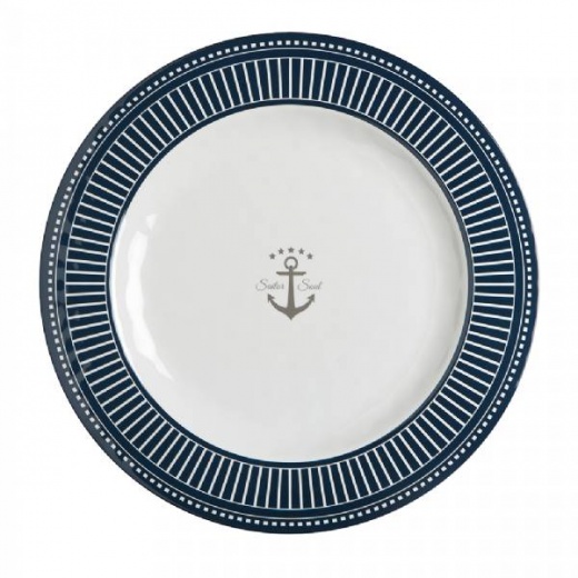 Marine Business Melamine Flat, Round Dinner Plate - Sailor Soul - 10Inch Set of 6