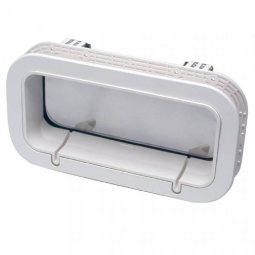 Beckson Drain Port 4Inch X 14Inch X 1Inch-Depth - White/Clear