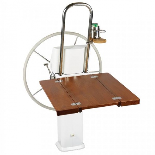 Edson Marine Teak Fold Down Drop Leaf Table - Vision Series/Console Pedestals