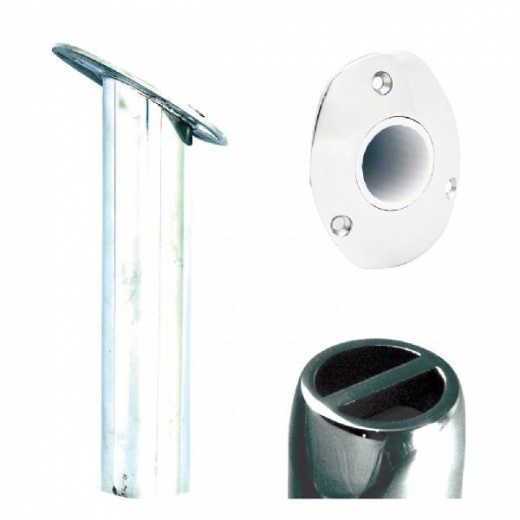 Tigress Oval Head SS Gunnel Mount Rod Holder - 30 Deg - 9Inch