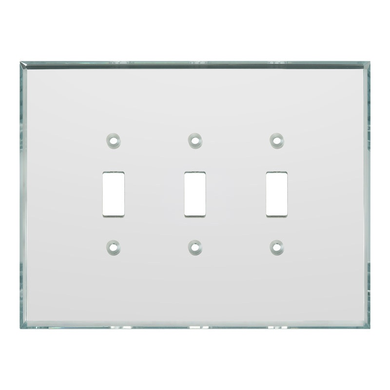 Glass Simple Triple Toggle Switch Glassalike® Acrylic Mirror Plate