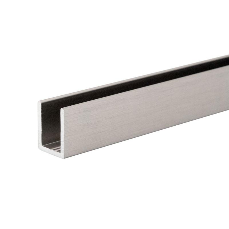 Fhc Classic U-Channel 3/8" Glass 144" Long - Brushed Nickel - Compare To Sdcd3812(In Store Only)