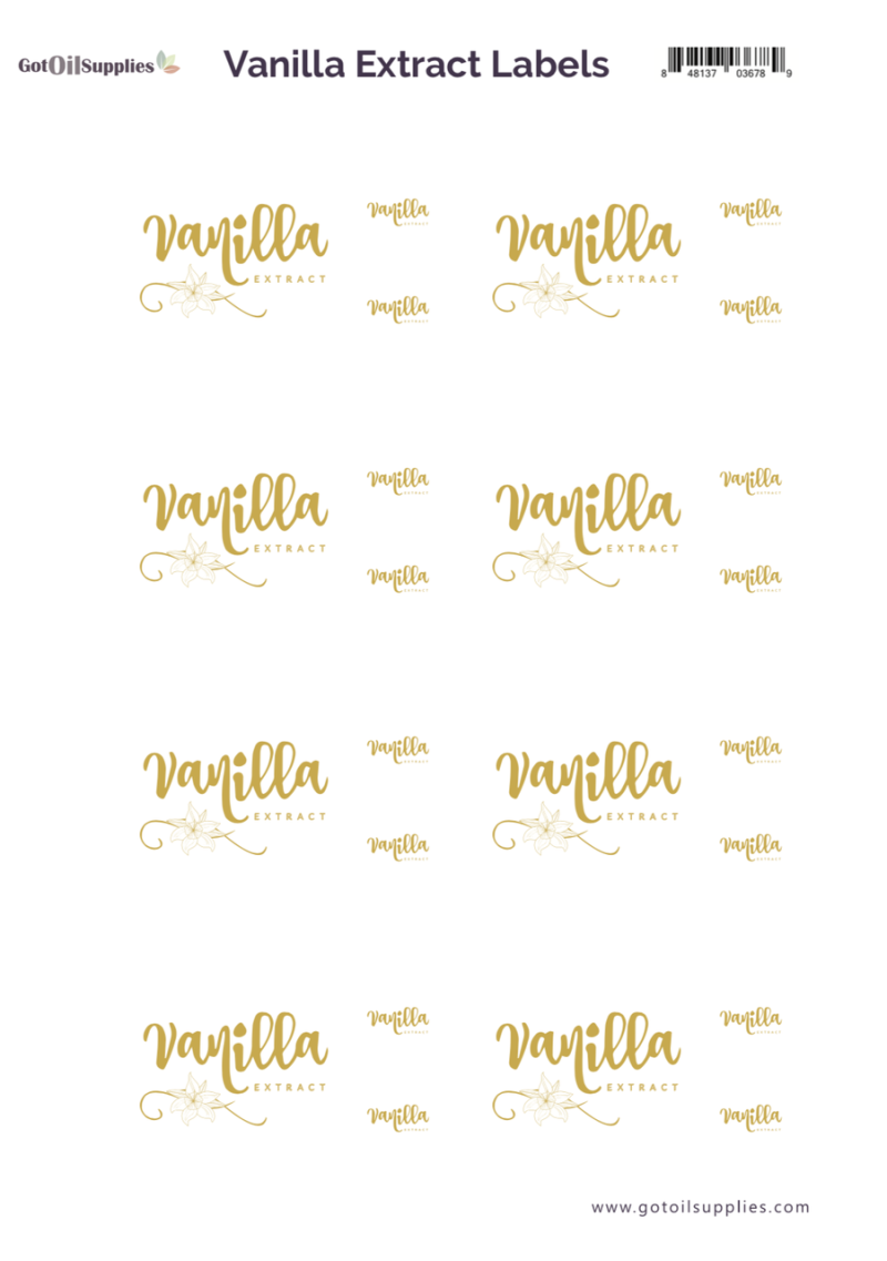 Vanilla Extract Gold Labels