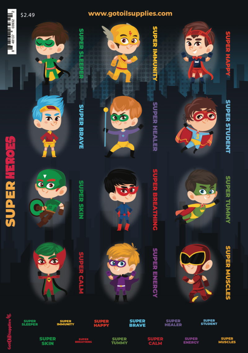 Super Heroes Labels
