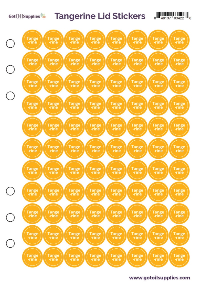 Tangerine dōTerra Lid Stickers