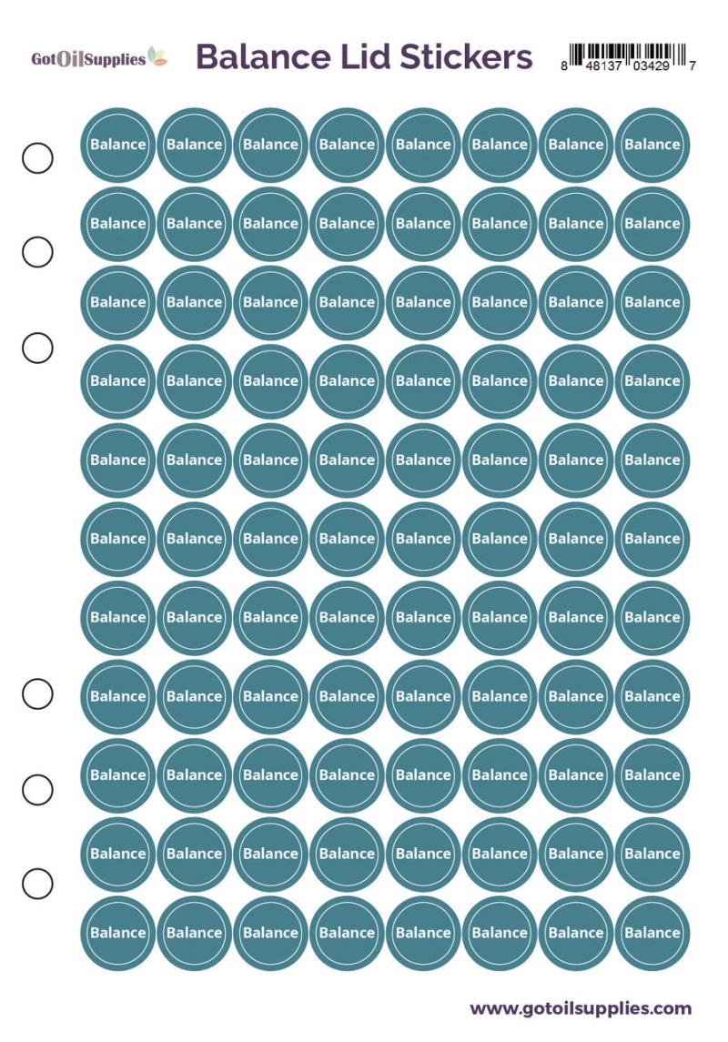 dōTerra Balance® Essential Oil Lid Stickers