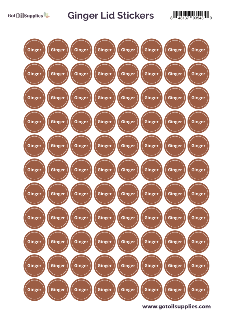 Ginger Yl Lid Stickers