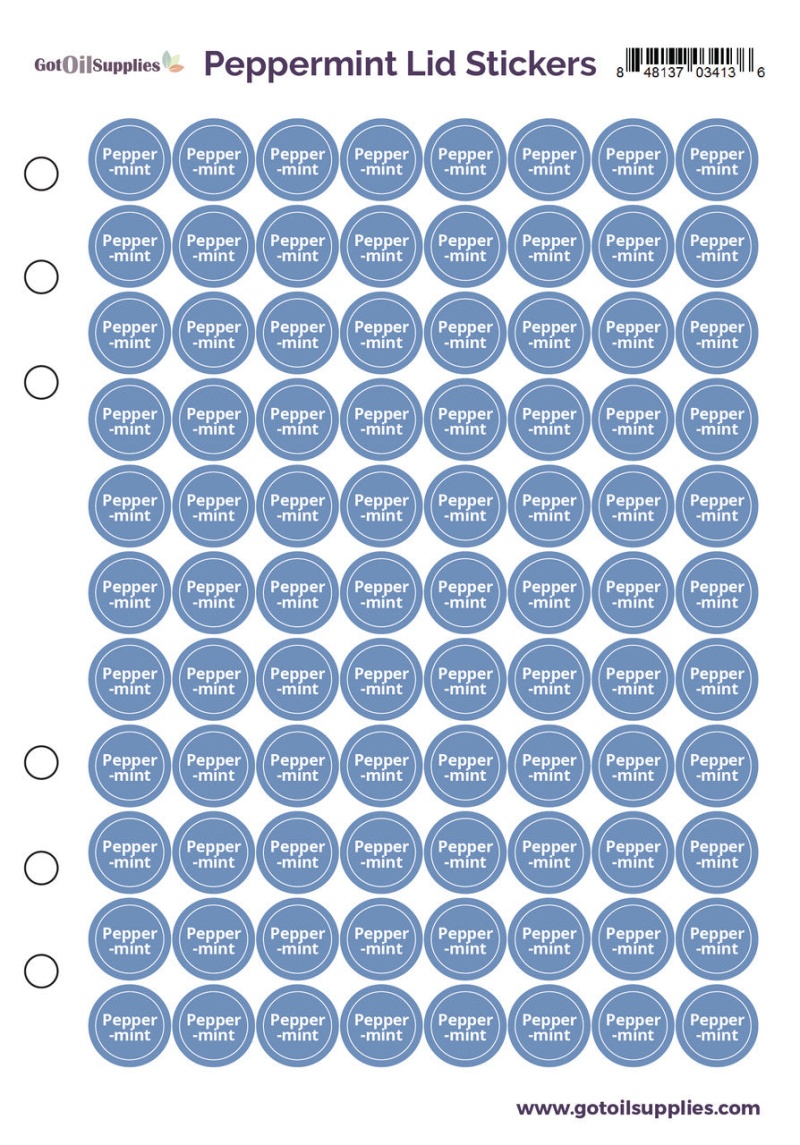 Peppermint dōTerra Lid Stickers