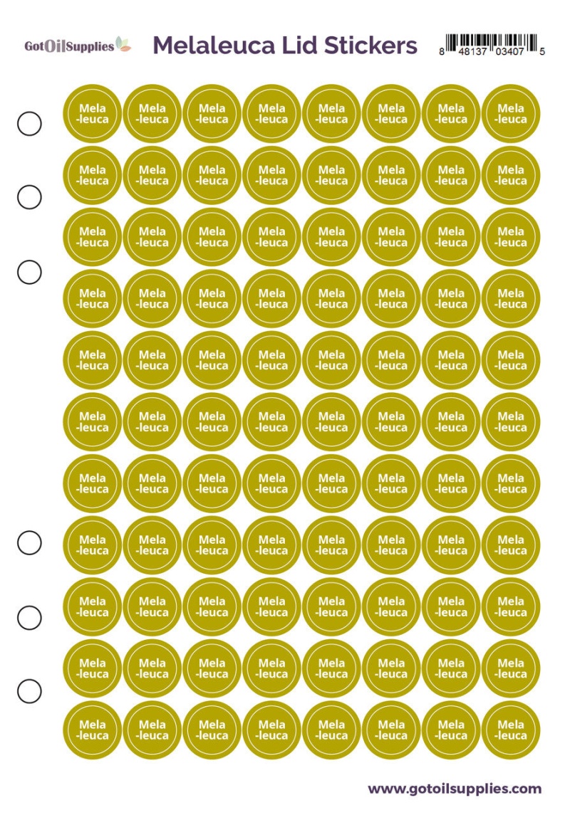 Melaleuca dōTerra Lid Stickers