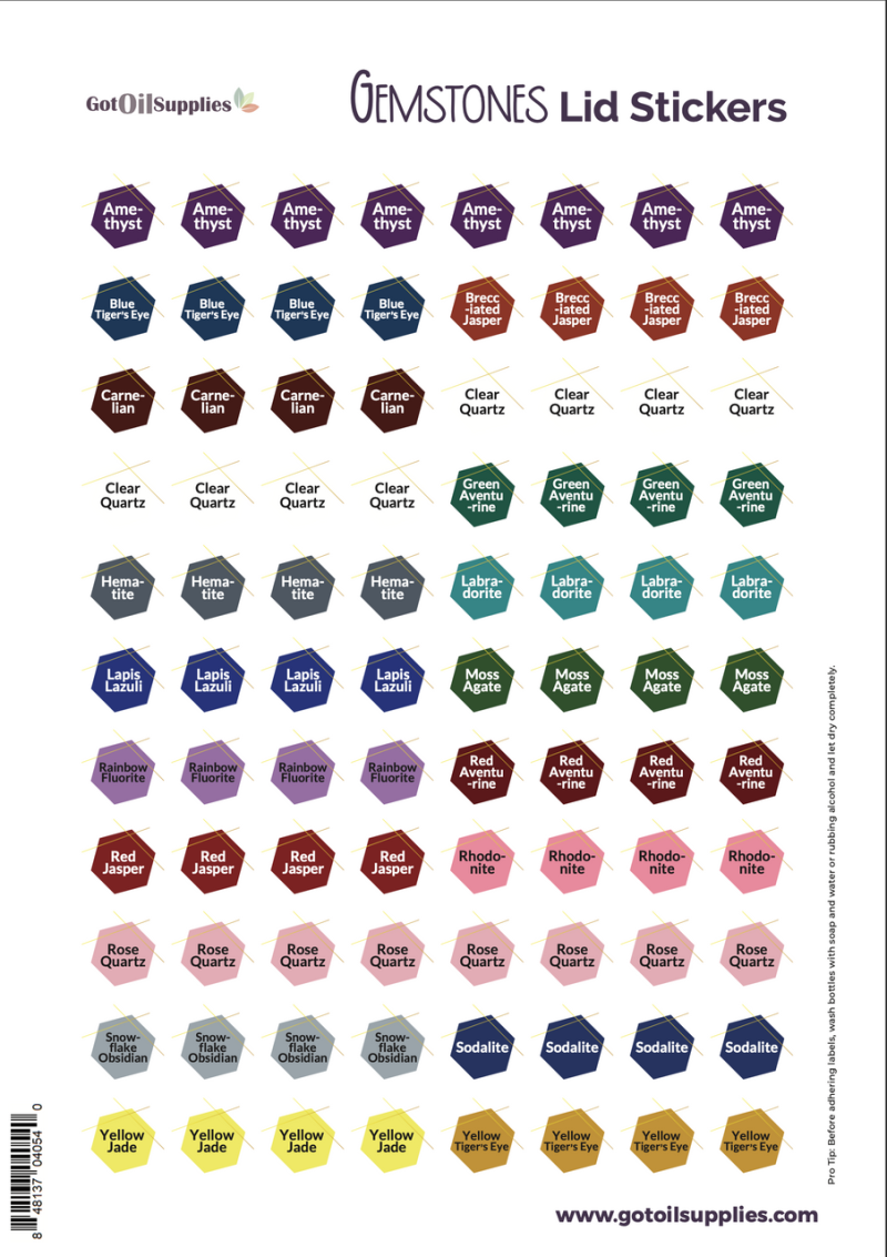 Gemstone Collection Lid Stickers