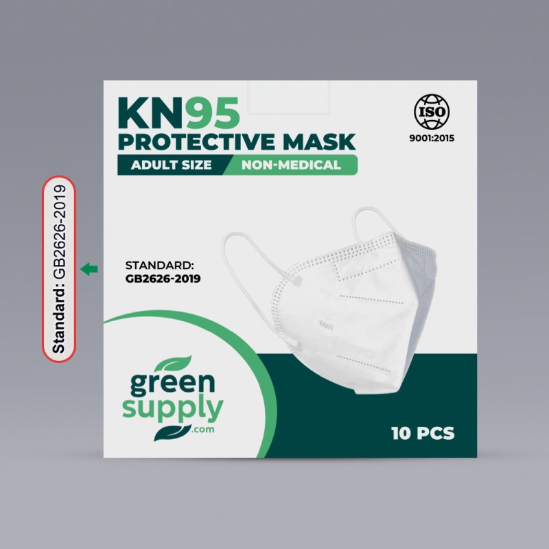 Kn95 Masks - Adult Kelly Green / 10 - Box