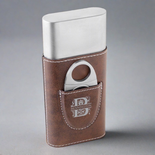 Personalized Gentleman's Reserve Cigar Holder - Rustic Brown