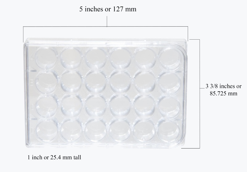 Gsc International Mp-24 Microplate With 24 Wells And Lid, Clear Polystyrene. Case Of 200