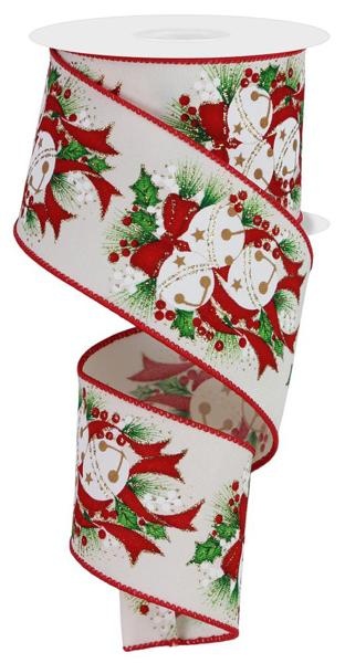 2.5"X10yd Jingle Bell/Holly/Berry/Pine