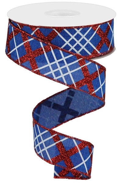 Wired Glitter Plaid Ribbon from American Ribbon Inc.