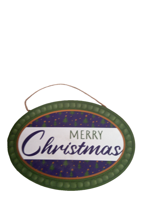 13"Lx9"H Merry Christmas Oval Sign - Ap8607 by General Wholesale Vivian