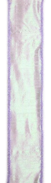 2.5"X10yd Irid Faux Dupioni Irid White/Lavender Ribbon