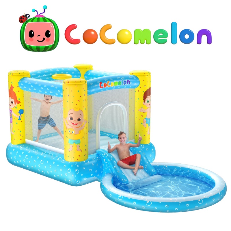 Cocomelon Jump N' Slide Bouncer House W Pool (Includes Electric Air Pump)