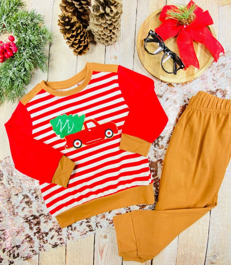 Picking Up The Christmas Tree Boys Pants Set