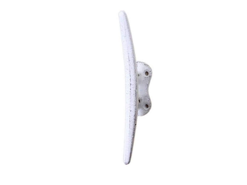 Whitewashed Cast Iron Cleat Wall Hook 6"