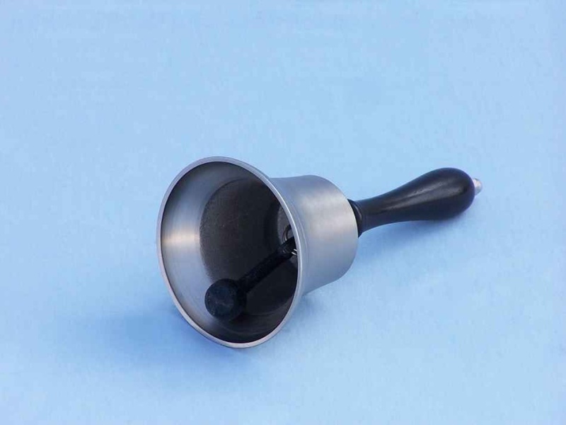 Brushed Nickel Hand Bell 9"