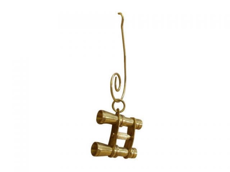 Solid Brass Binocular Christmas Ornament 4"