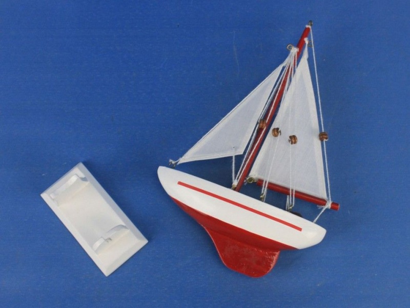 Wooden Ranger Model Sailboat Decoration 9"