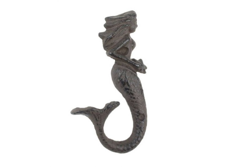 Cast Iron Decorative Mermaid Hook 6"