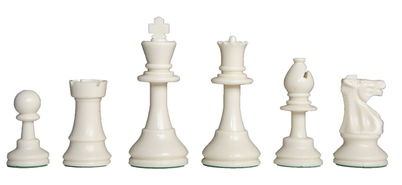 Solid Regulation Plastic Chess Pieces - 3.75" King