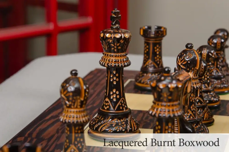 Leningrad Series 4 Luxury Staunton Chess Set in Burnt Gold