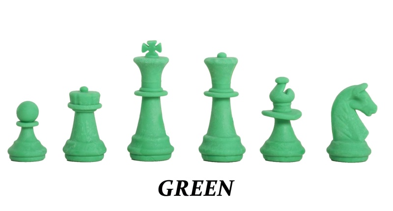 Set Of Colored Eraser Chess Pieces W/ Board - 16 Pieces