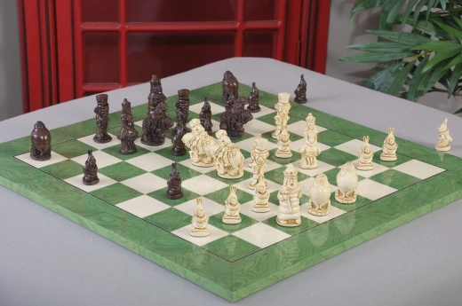 Alice In Wonderland Chess Pieces - 3.5" King - Brown & Natural