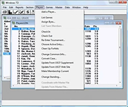 WinTD Tournament Director Software