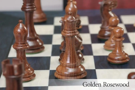 The Grandmaster Chess Set and Board Combination - Blue Gilded