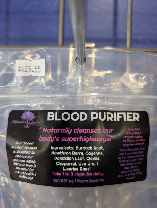 Blood Purifier Vegan 100 Capsules (475 Mg.)