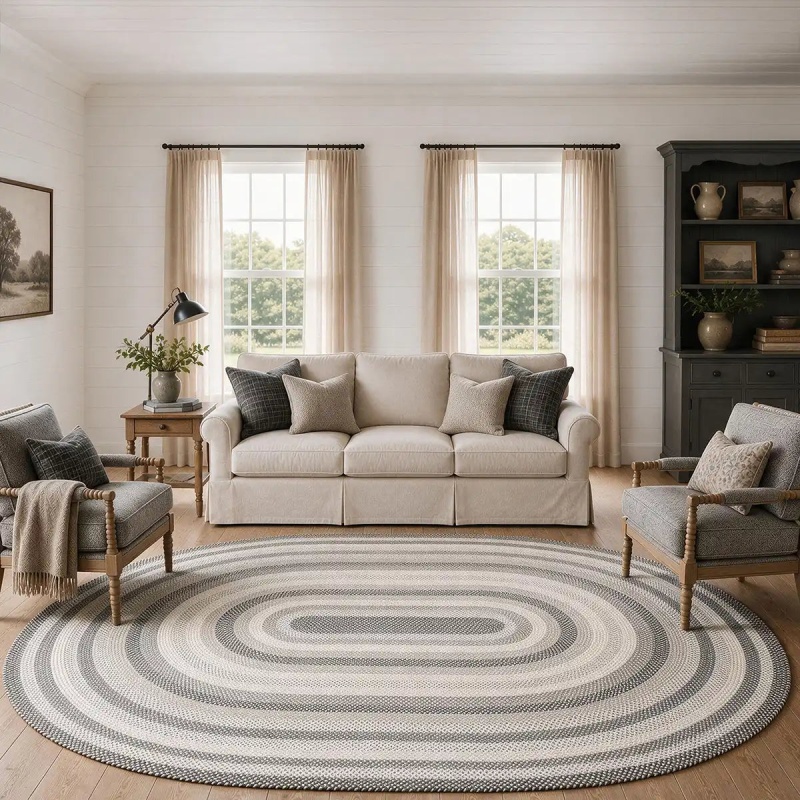 Birch Oval Braided Rug