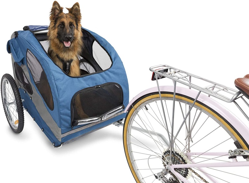 Dog Trailer | Track'r Houndabout Ii Large Bicycle Dog Trailer - Aluminum | Pets Up To 110 Lbs