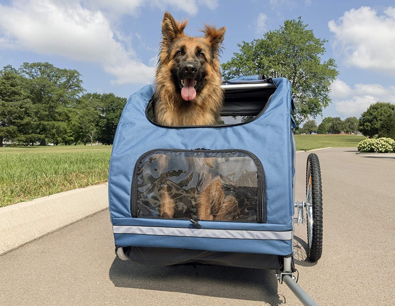 Dog Trailer | Track'r Houndabout Ii Large Bicycle Dog Trailer - Aluminum | Pets Up To 110 Lbs