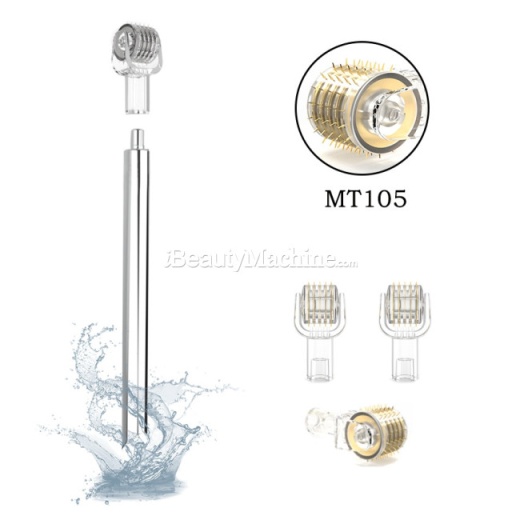 Mt 105 Eye Dermaroller | 105 Titanium Nitride Coated Needles | Exchangeable Roller Heads | 0.2Mm/0.5Mm/1.0Mm Needle Options | Aluminium Handle, 1.0Mm Roller Head -