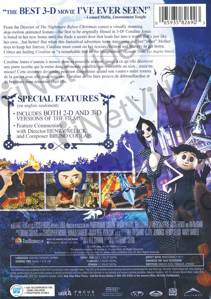 Coraline (Single-Disc Edition) (3D And 2D) (Bilingual)