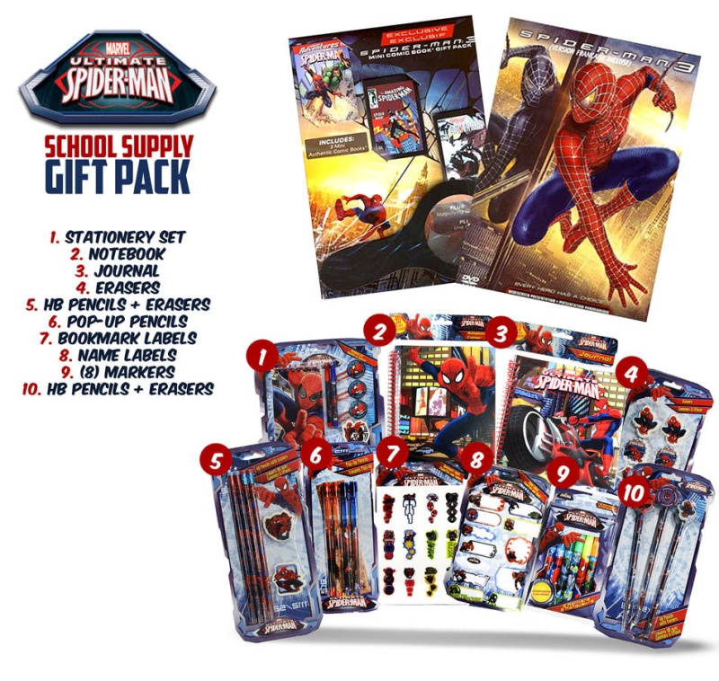 Spider-Man 3 (Exclusive Mini Comic Book,Magnifying Glass And Spider-Man School Supply Gift Pack)