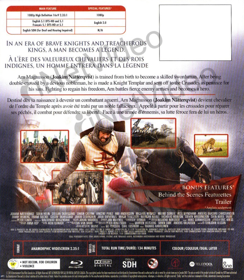 Arn - The Knight Templar (Bilingual) (Blu-Ray)