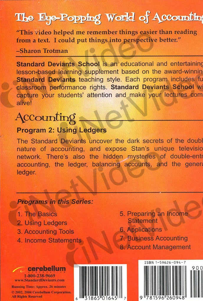Standard Deviants School - Accounting, Program 2 - Using Ledgers (Classroom Edition)