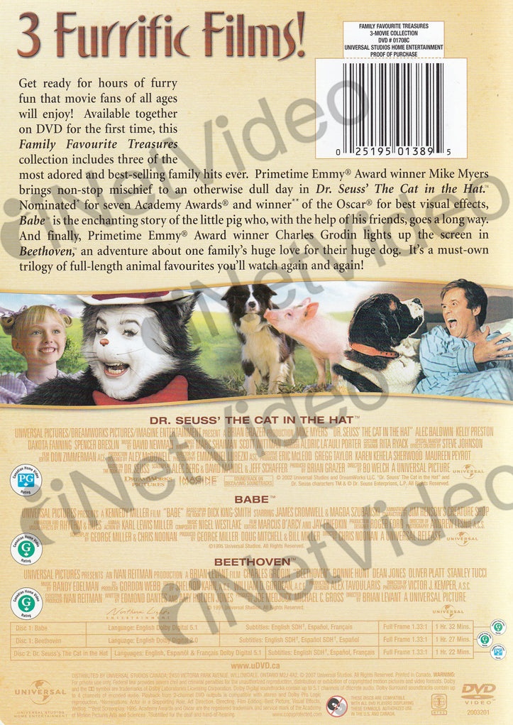 Family Favorite Treasures (The Cat In The Hat/Babe/Beethoven) (Bilingual)