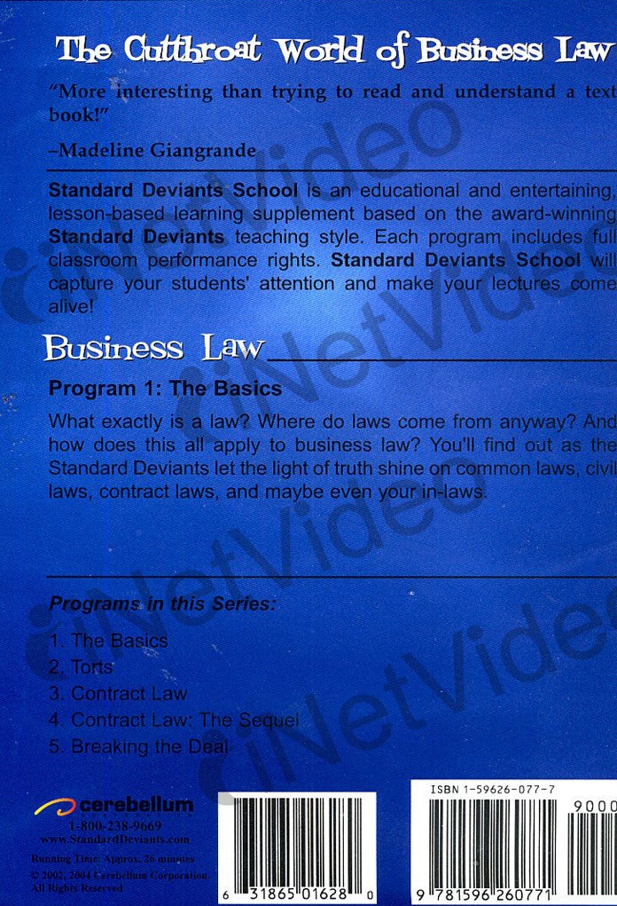 Standard Deviants School - Business Law, Program 1 - The Basics (Classroom Edition)